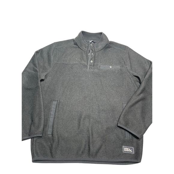 Eddie Bauer Men’s M Gray Snap Mock Fleece Pullover Sweater Polyester Casual - Picture 1 of 9